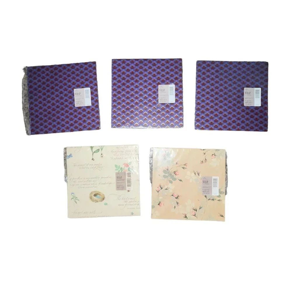 Vintage New Hallmark Gift Wrap Lot 36 Baby Birthday Spring Easter Flat Wrap